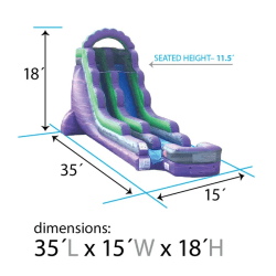 18 foot purple marble inflatable water slide dimensions2 176246054 3 18' Purple Venom Plunge (Wet or Dry)